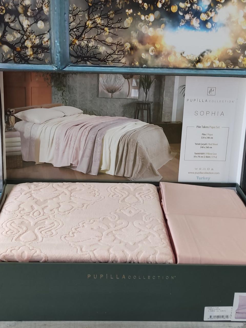 Постільна білизна з велюровим покривалом євро розмір Pupilla Home Sophia Gulkurusu