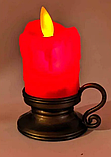 Свічка з LED підсвічуванням і червоним полум'ям, фото 2