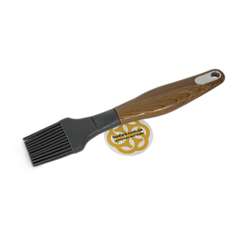 Пензлик силіконовий кулінарний WOODEN, сірий OKYANUS