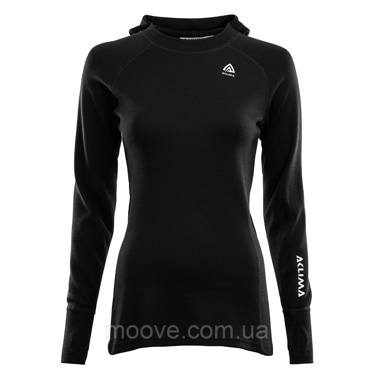 Aclima Худі жін. Aclima WarmWool 200 Hood Sweater Ws Jet Black L, фото 1