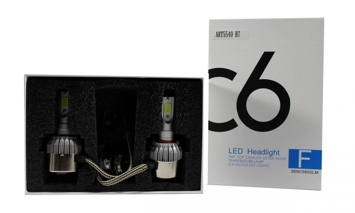 Светодиодные лампы LED C6 HeadLight H1/H4/H7/H8/H9/H11 12v COB LED C6 ...