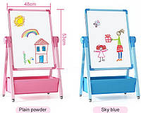 Дитяча магнітна дошка, мольберт універсальний для малювання крейдою та маркерами. 2 кольори!