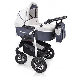 Коляска універсальна дитяча 3 в 1 Verdi Sonic 07, малюкові від народження, вага коляски 14 кг, сіра