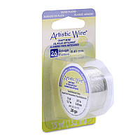 Дріт Artistic Wire, калібр 26/0,41 мм, посрібнений, 13,7 м
