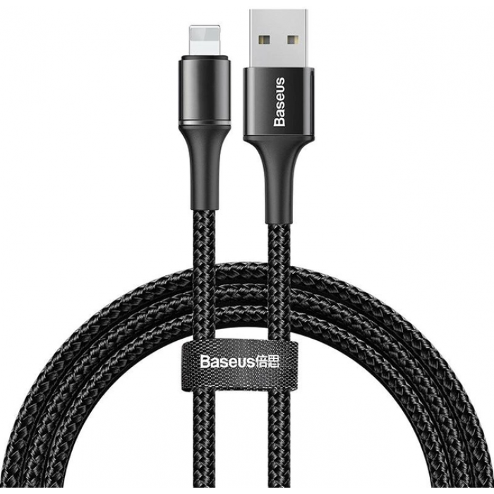 Кабель Baseus Halo Data Lightning 2.4 A 1 м (CALGH-B01) Чорний Оригінал