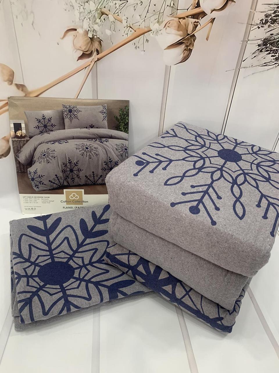 Постільна білизна фланелева байкова євро розмір Cotton Collection 015