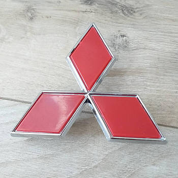 Емблема Логотип MITSUBISHI Значок у решітку радіатора Червоний (KG-10621)