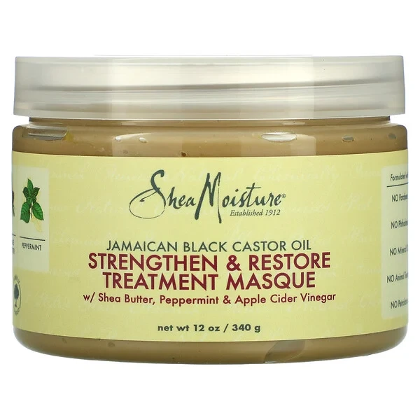 SheaMoisture, ямайська чорна касторова олія, маска для зміцнення та відновлення, 340 г