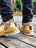Чоловічі кросівки Nike Air Max 270 React Travis Scott бежеві осінь-весна демісезонні. Живе фото. топ, фото 2