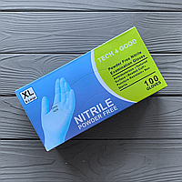 Перчатки нитриловые Tech4Good синие размер XL (100шт/уп)