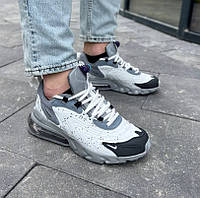 Мужские кроссовки Nike Air Max 270 React 'Grey' х Travis Scott весна-осень повседневные серые. Живое фото