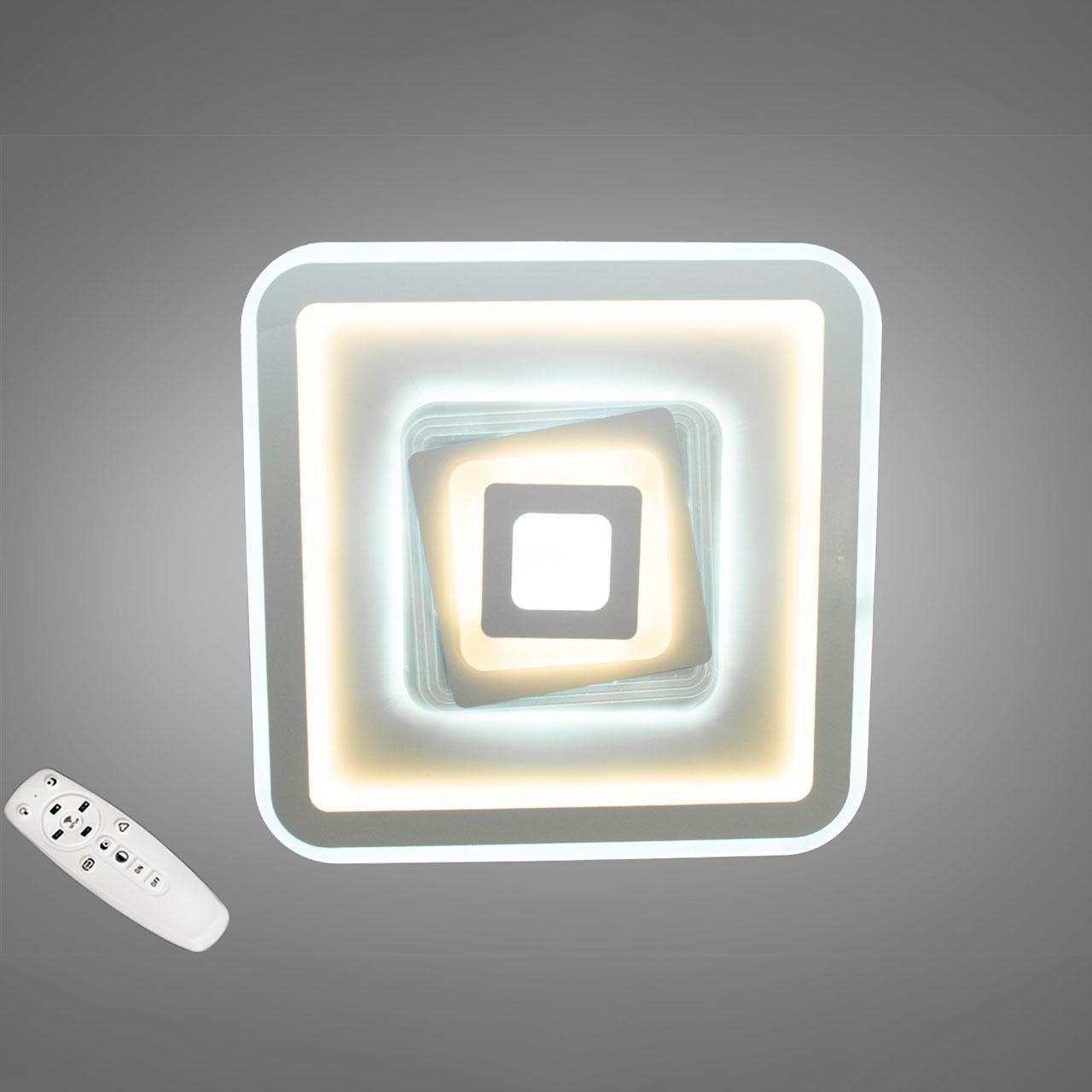 Світлодіодна люстра 90 Вт на пульті д/у з диммером колір каркасу білий D-A120/500, фото 1