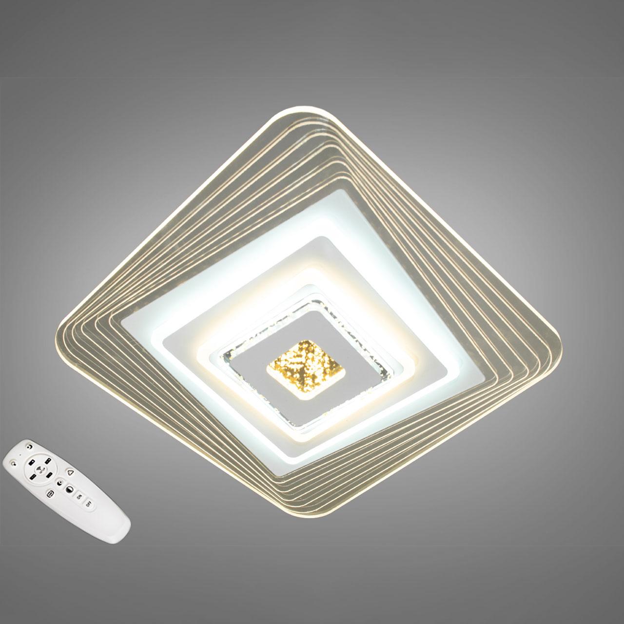 Світлодіодна люстра 55 Вт на пульті д/у з диммером колір каркасу білий D-A118/350, фото 1