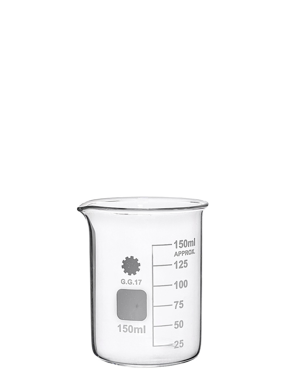 Cклянка хімічна низька з мітками і носиком 150 мл, G.G. 17