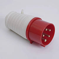 Силова вилка 3Р+РЕ+N 16А, ССІ-015 TAKEL, для 380 В (503212) ТАКЕЛ, переносна