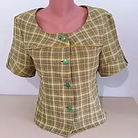 Жіноча літнє класична блуза на гудзиках. Розмір 48