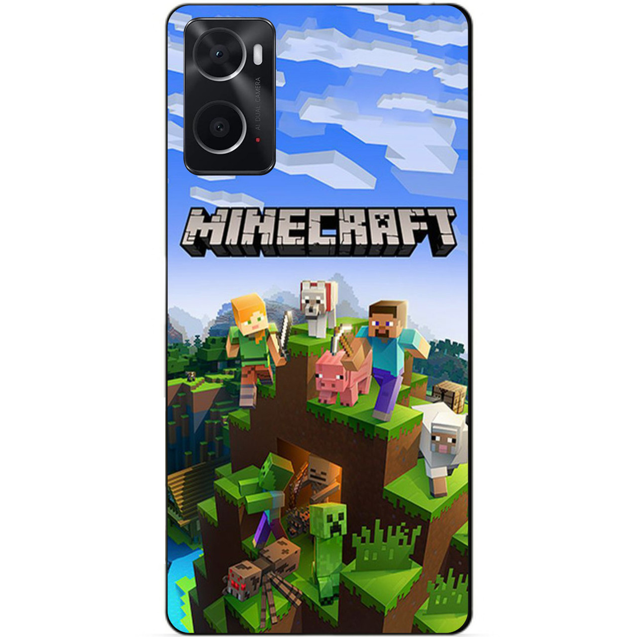 Силіконовий бампер чохол для Oppo A76/A96 з малюнком Minecraft Майнкрафт