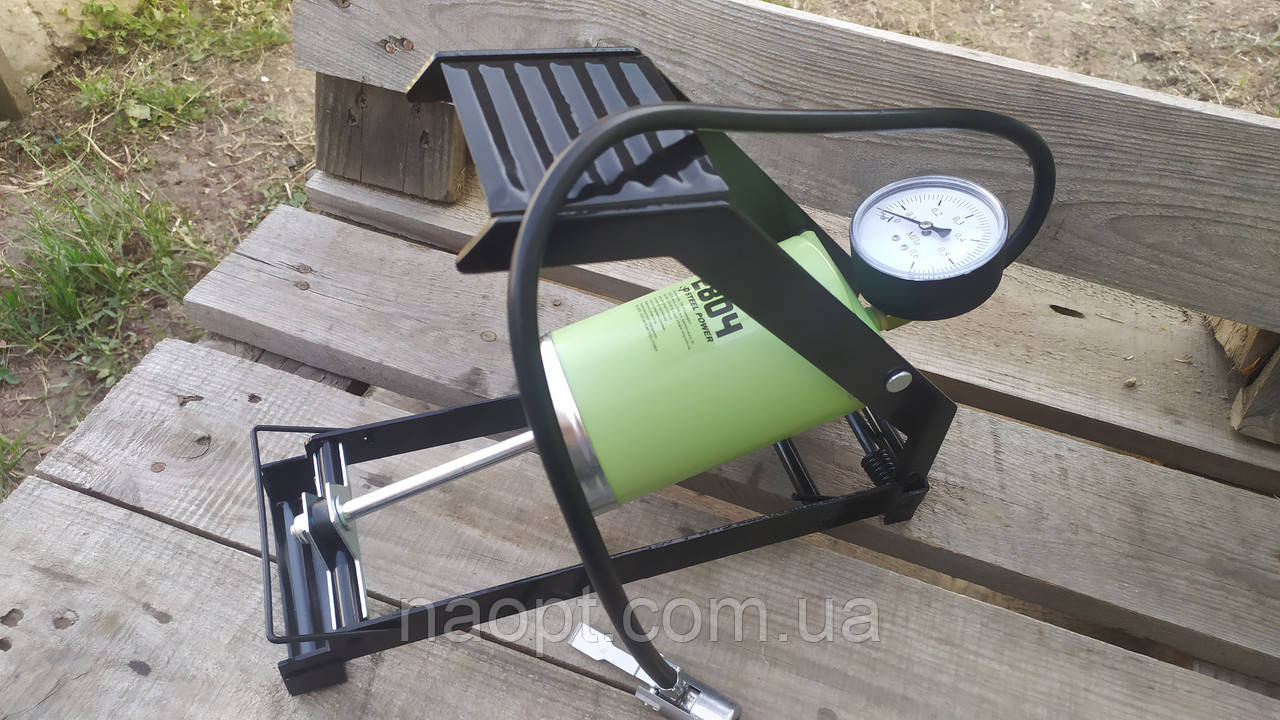 Насос ножний. SPR 2804 з манометром. Насос автомобільний. Автомобіль насос. Насос для автомобіля., фото 1