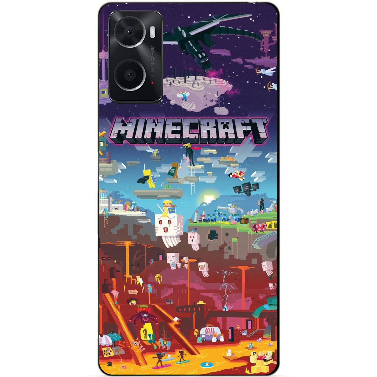 Силіконовий бампер чохол для Oppo A76/A96 Minecraft Майнкрафт