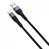 Кабель Micro USB 2.4A 1m Proove Light Silicone black | Шнур Юсб - Микро Юсб для зарядки