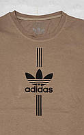 Футболка мужская Adidas светло коричневая хлопок S M L XL XXL XL