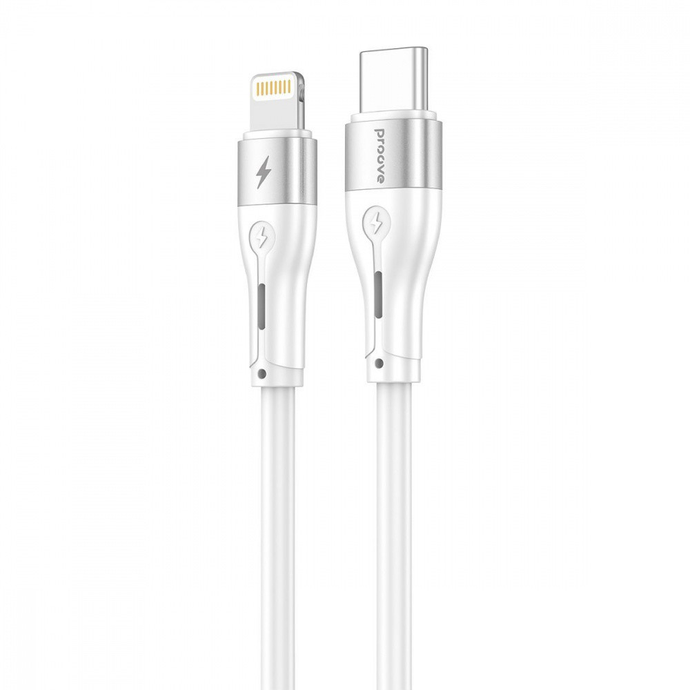 Шнур для iPhone Type-C to Lightning 1m  27W | Proove Soft Silicone white - Кабель для iPhone
