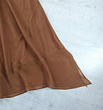 Жіноча літнЯ спідниця шифон на підкладці коричнева, фото 2