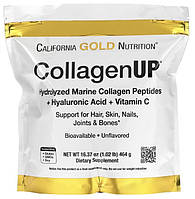 Колаген морський California Gold Nutrition, CollagenUP гідролізовані пептиди з гіалуроновою кислотою та вітаміном C 464 г