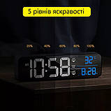 Настільний електронний годинник Mids з акумулятором, термометром і календарем. Настінний електронний годинник акумулятор., фото 3