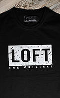 Футболка мужская спортивная LOFT чёрного цвета хлопок S L XL XXL XL