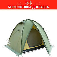 Палатка трехместная экспедиционная Tramp ROCK 3 (V2) Зеленая (палатка для военных Трамп)
