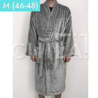 Халат плюшевый серый для гостиниц, размер М (46-48)
