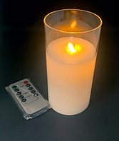 Свеча с Led подсветкой с движущимся пламенем и пультом управления