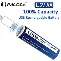 Литий-ионный аккумулятор AA Li-ion Palo USB 2800 MWh 1.5V