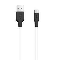 Кабель HOCO Silicone USB to Type-C 1m Black-White (X21)