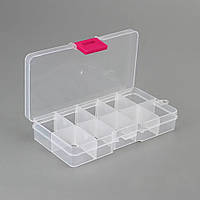 Пластиковый контейнер/органайзер с крышкой для мелкого декора на 10 ячеек Прозрачный