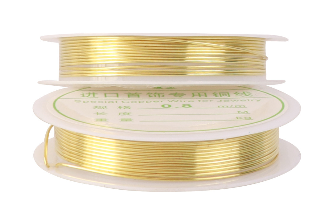 Дріт мідний для рукоділля, 0.8мм, 2.0м, золото, фото 1