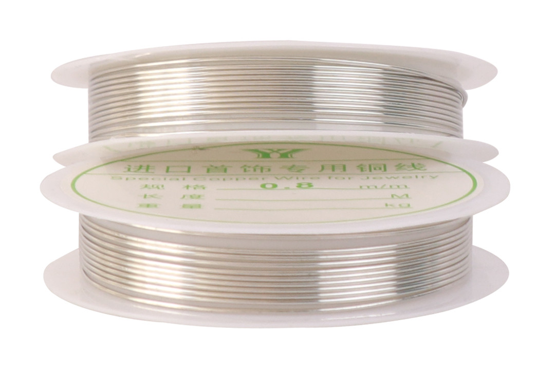 Дріт мідний для рукоділля, 0.8мм, 2.0м, срібло, фото 1
