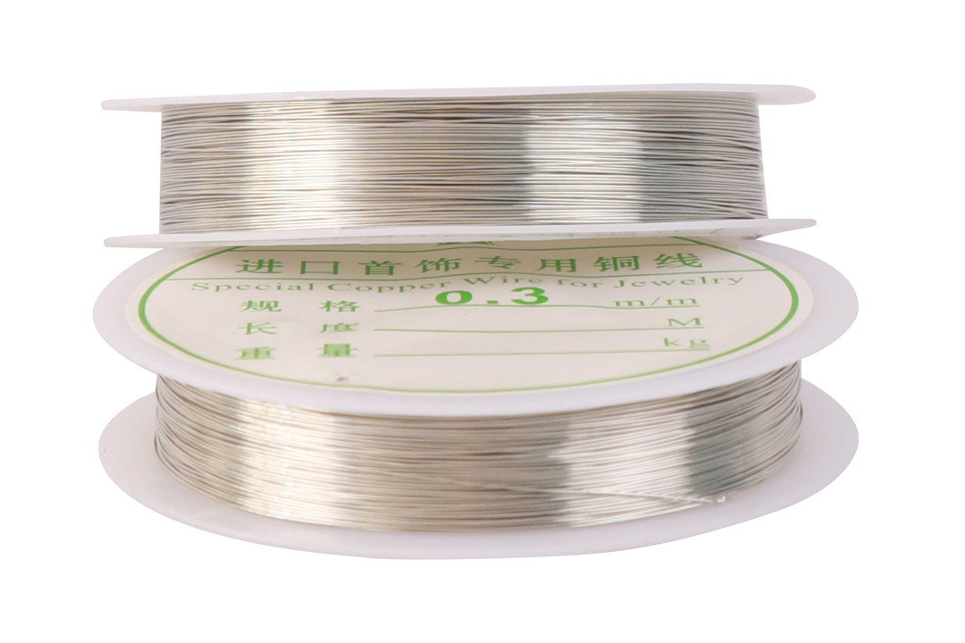 Дріт мідний для рукоділля, 0.3мм, 15м, срібло, фото 1