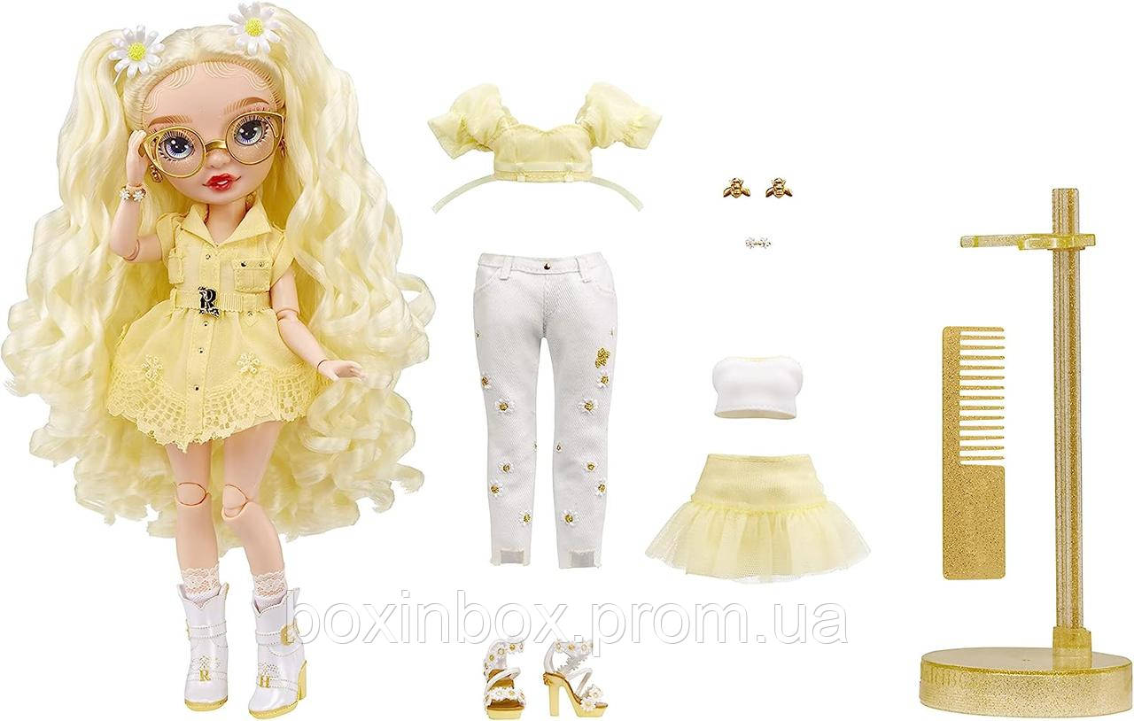 Rainbow High Delilah Fields модная кукла Buttercup Yellow с альбинизмом и очками. 2 дизайнерских костюма - фото 6 - id-p1931133994