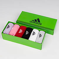 Набір (6 пар) чоловічих шкарпеток бренду Adidas. Різні кольори в комплекті + подарункова коробка