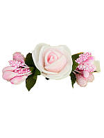 Заколка Украинская роза розовая (Украинские венки, обручи, заколки)