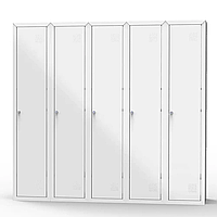 Металева шафа для одягу фарбована Шом 300/5 п'ятидверна ширина 1500 мм (Emby-ТМ)