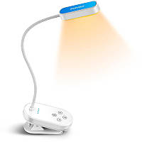 Лампа настольная аккумуляторная Glocusent Mini clip-on Book light, белая