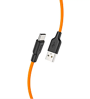 Кабель HOCO USB Type-A Type-C 3A 1m Black-Orange (X21)