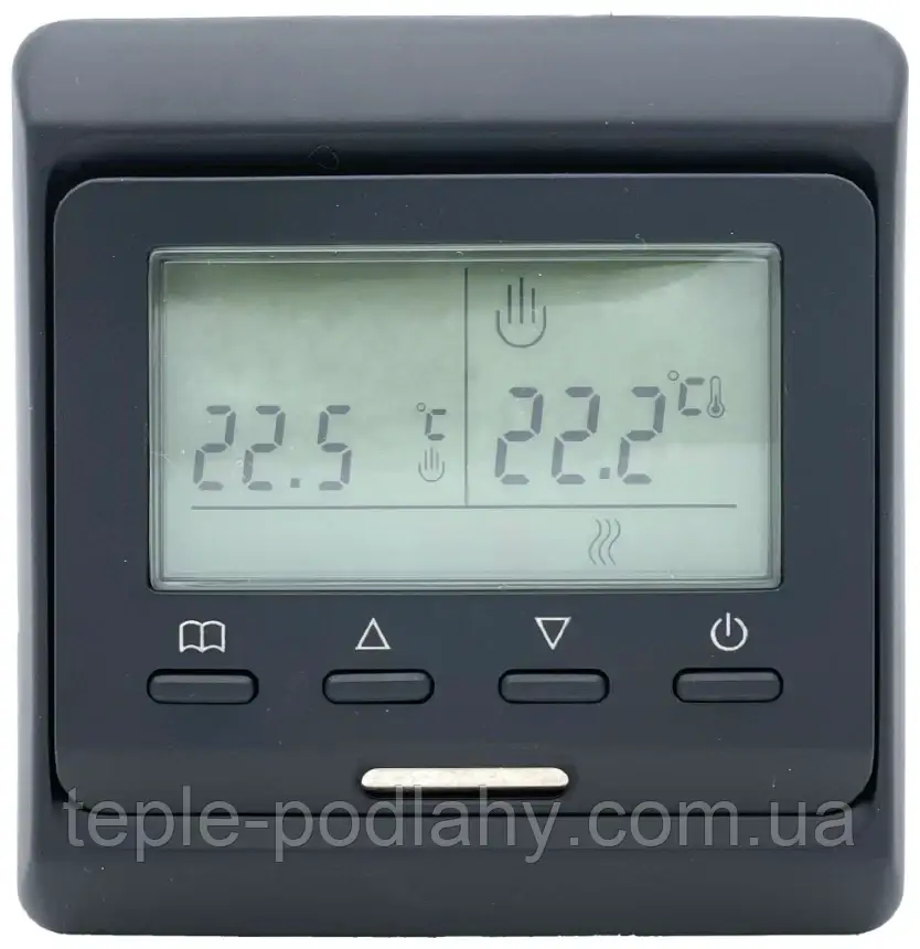 Програмований терморегулятор In-Therm Е51.716 для теплої підлоги (Чорний мат)