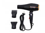 Фен для укладання волосся компактний з насадками XPRO GM-1771 чорний (40548-GM-1771_343), фото 3