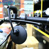 Дзеркала для мотоцикла HP-J001 чорні круглі універсальні (для різьблення 8 та 10мм), фото 6