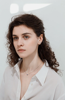 Сережки гвоздики "Ukraine Heart", серебристые (KG-9702)