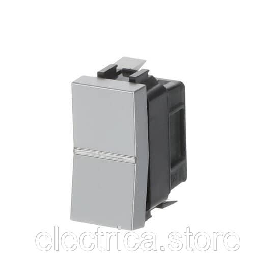 N2110 PL Вимикач 1-клавішний перехресний Zenit срібло 1 модуль 2CLA211000N1301, фото 1